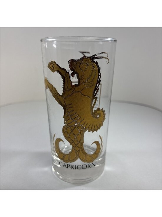 Anchor Hocking Other - VTG MCM Anchor Hocking Zodiac Highball Tumbler Glass Capricorn Astrology 1960s